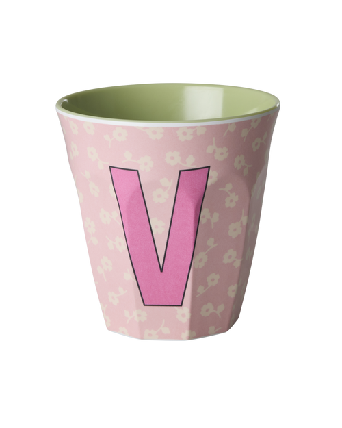 Rice Alfabet Beker Letter V Flowers - Rice by Rice