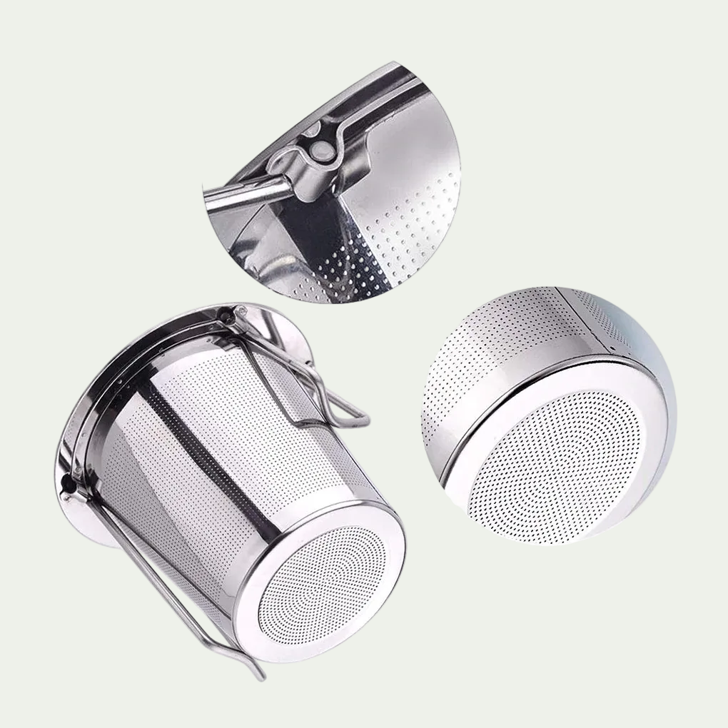 RVS theezeef met deksel - inklapbaar