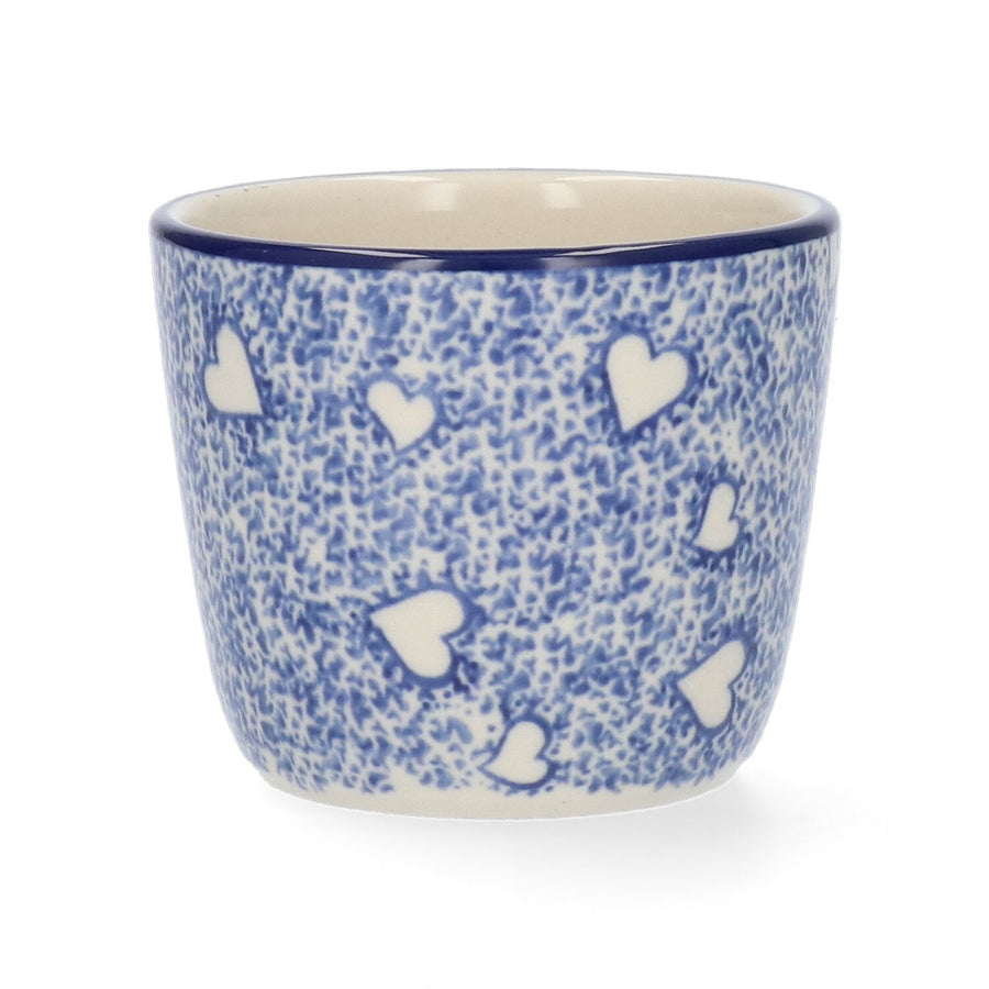Mok Tumbler 220 ml - White Hearts | Bunzlau Castle – Bunzlau Castle aardewerk Tante Rie Borne