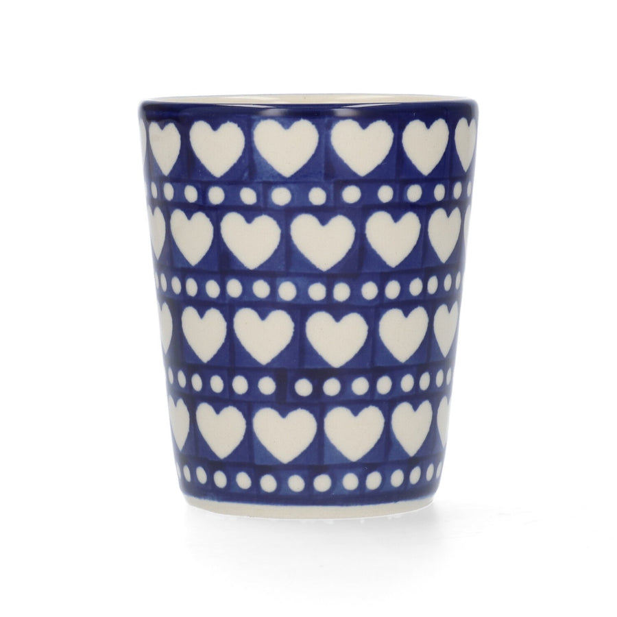 Mok Tumbler 240 ml - Blue Valentine | Bunzlau Castle – Bunzlau Castle aardewerk Tante Rie Borne