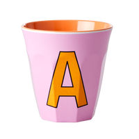 Rice Alfabet Beker - Middelgroot Alfabetbeker - Roze - A - Rice by Rice