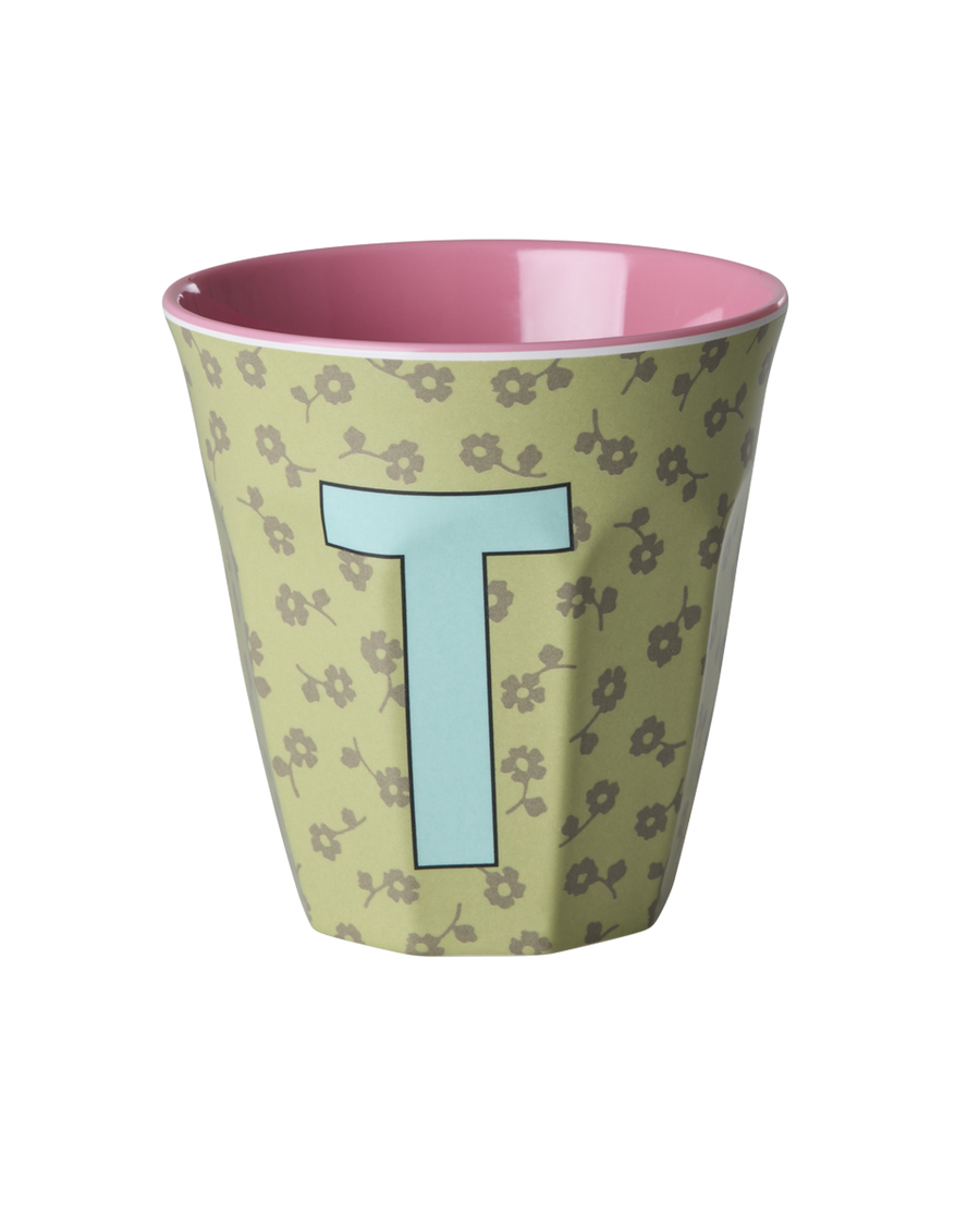 Rice Alfabet Beker Letter T Flowers - Rice by Rice
