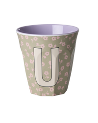 Rice Alfabet Beker Letter U Flowers - Rice by Rice