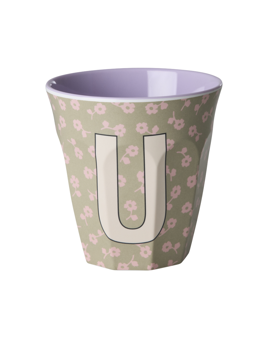 Rice Alfabet Beker Letter U Flowers - Rice by Rice