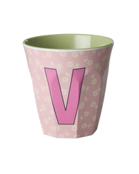 Rice Alfabet Beker Letter V Flowers - Rice by Rice