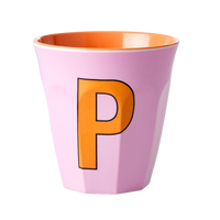 Rice Alfabet Beker Letter P Zacht roze - P - Rice by Rice