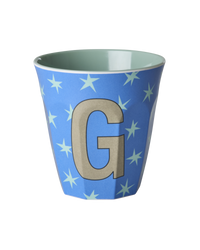 Rice Alfabet Beker Letter G Blauw - G - Stars - Rice by Rice