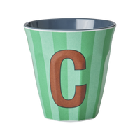 Rice Alfabet Beker Letter C Groen - C - Stripes - Rice by Rice