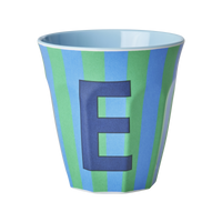 Rice Alfabet Beker Letter E Blauw - E - Stripes - Rice by Rice