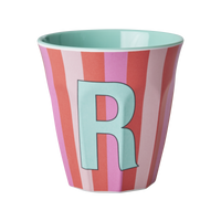 Rice Alfabet Beker Letter R Roze - R - Stripes - Rice by Rice