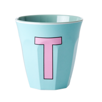 Rice Alfabet Beker Letter T Zacht blauw - T - Rice by Rice