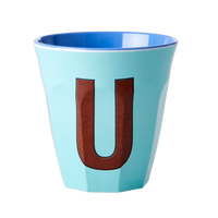 Rice Alfabet Beker Letter U Zacht blauw - U - Rice by Rice